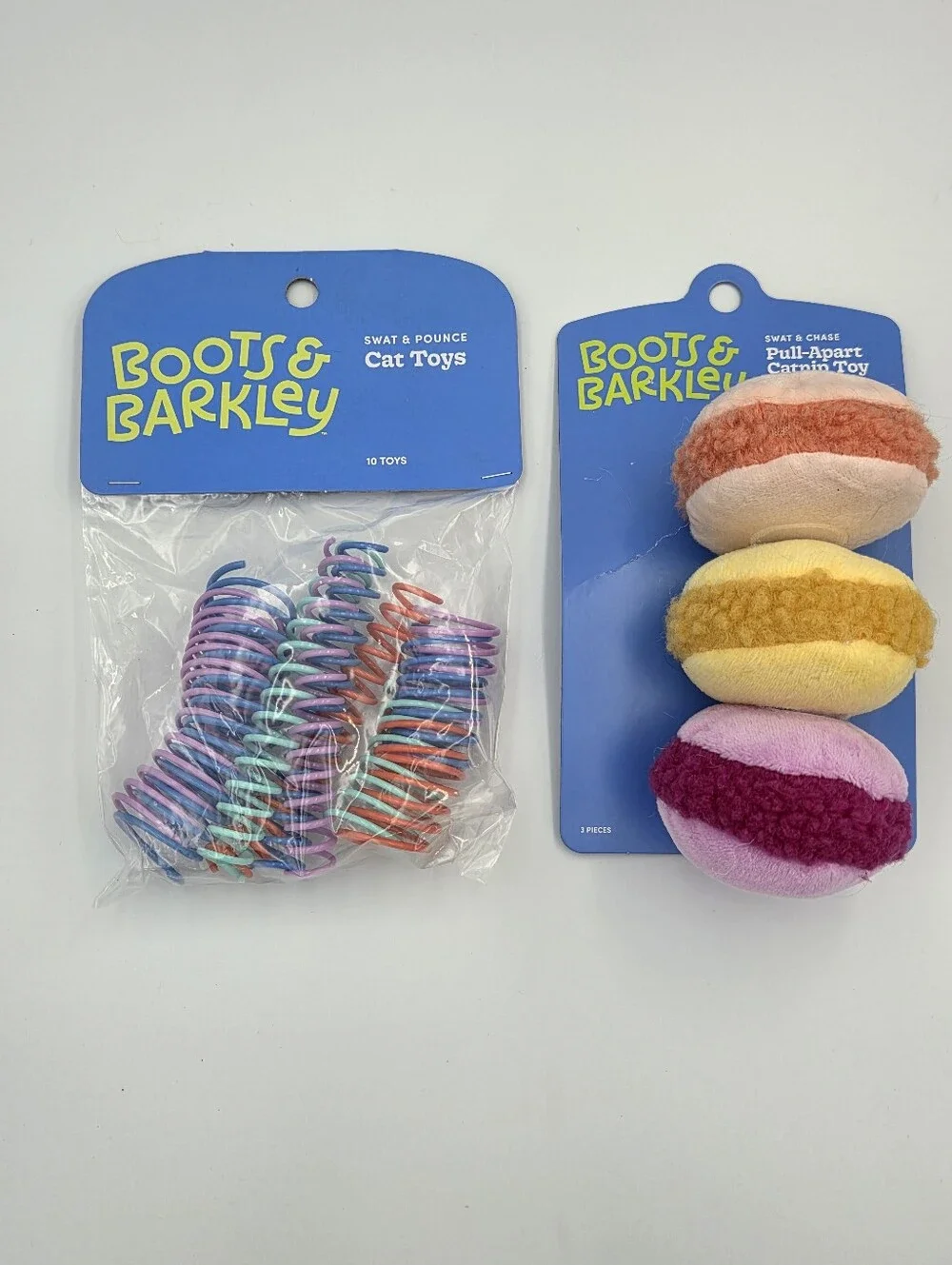 Boots & Barkley Pull-part Catnip Toy & Swat & Pounce Sprial Nwt